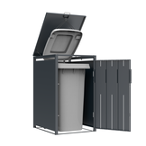 Container ombouw voor 1 container - staal - houtlook antraciet