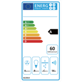 Afzuigkap - RVS met gebogen glas – 650 m³/u – 3 standen – LED