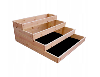 Moestuinbak - 4 lagen - 120x120x40 cm - hout - met gronddoek