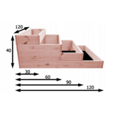 Moestuinbak - 4 lagen - 120x120x40 cm - hout - met gronddoek
