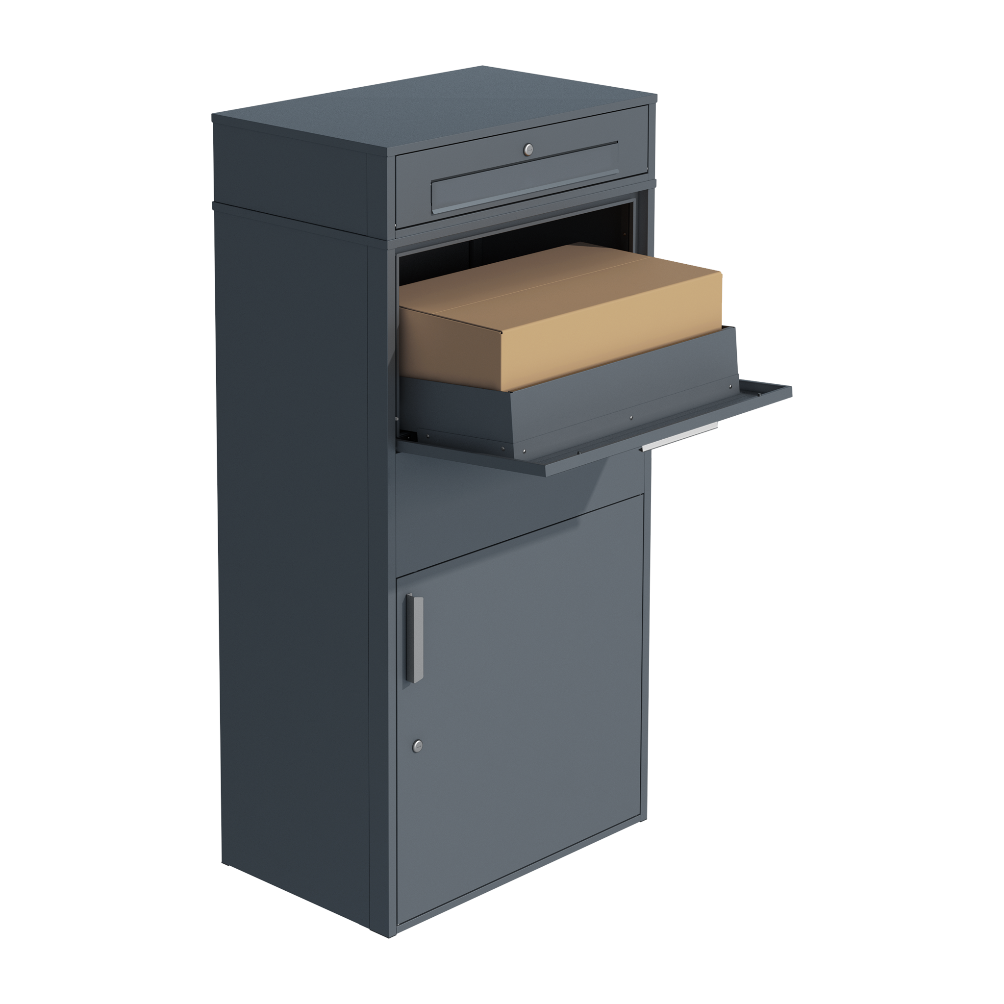 Pakketbrievenbus groot - 150 cm - staal - antraciet