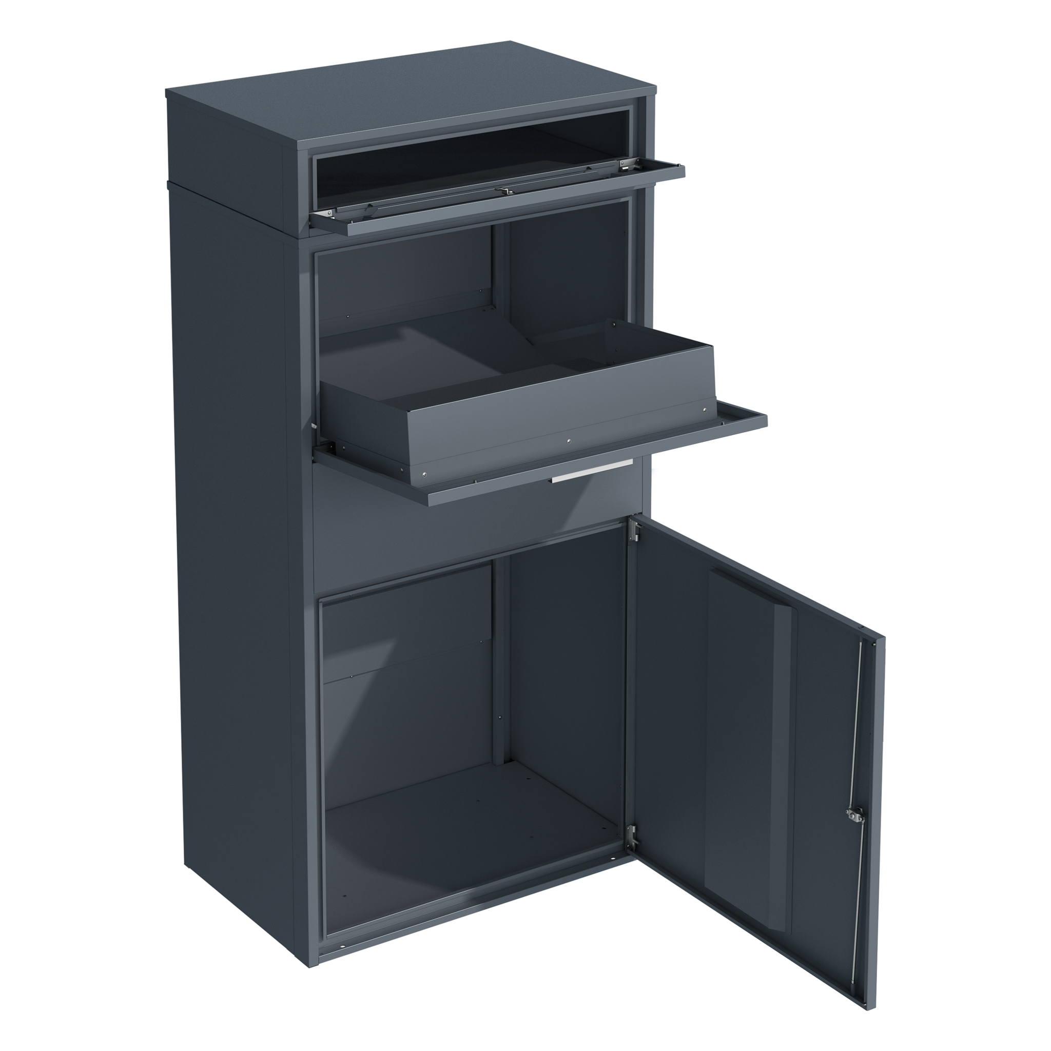 Pakketbrievenbus groot - 150 cm - staal - antraciet