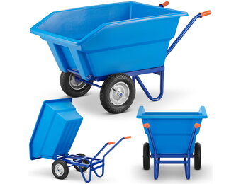 Kruiwagen 300L - kunststof kiep bak - tot 300 kg - luchtbanden