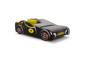 Autobed Batcar - kinderbed - 140x70cm - zwart geel