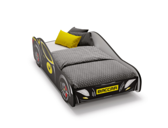 Autobed Batcar - kinderbed - 160x80cm - zwart geel