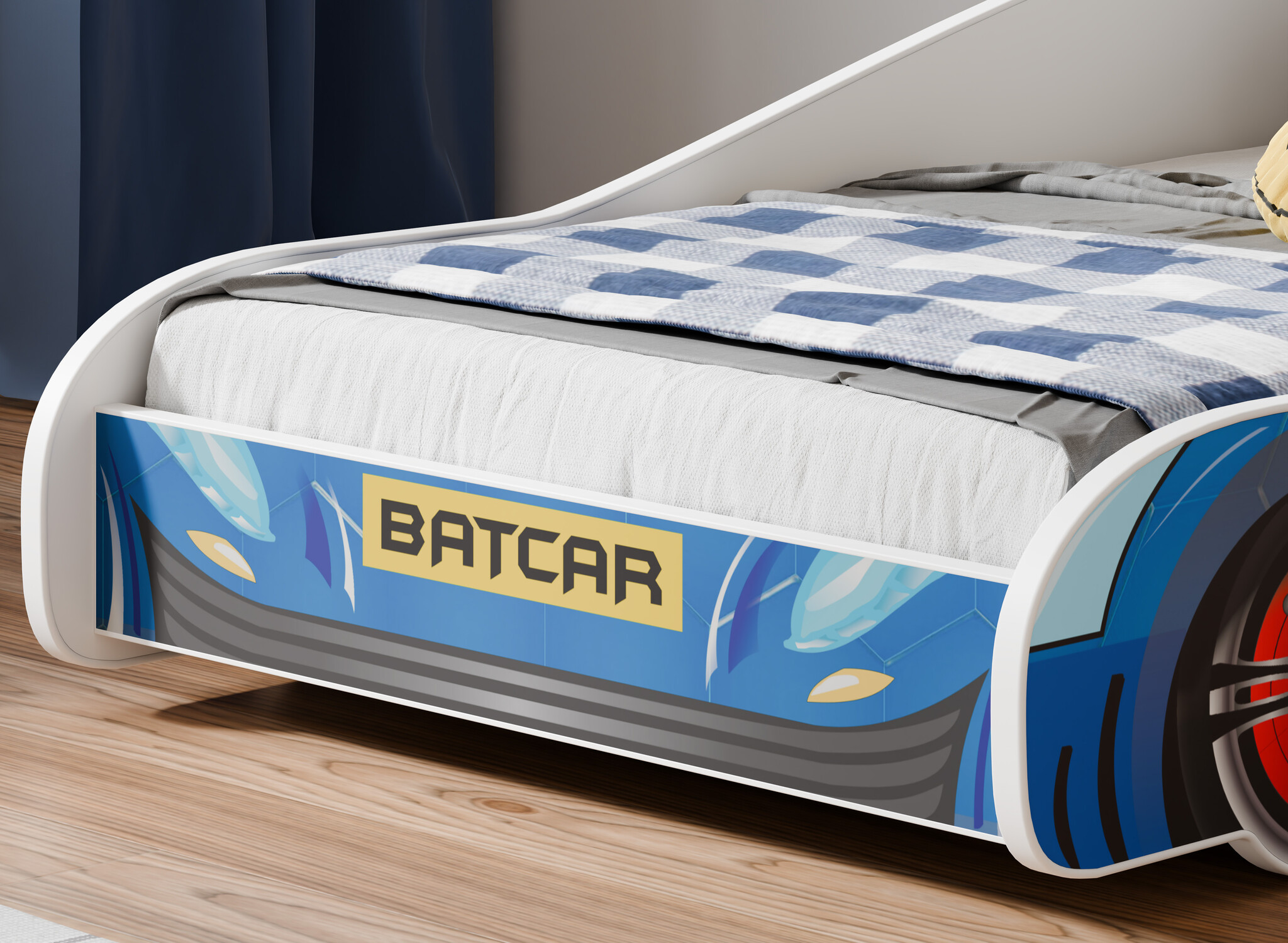Kinderbed - batmobiel - 140x70 cm - met matras