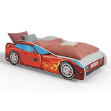 Kinderbed - rode auto - 160x80 cm - met matras