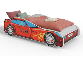 Kinderbed - rode auto - 160x80 cm - met matras