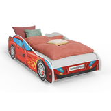 Kinderbed - rode auto - 160x80 cm - met matras