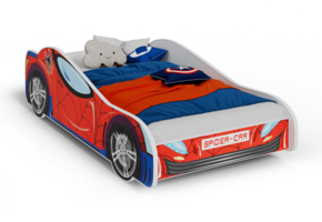 Kinderbed - Spiderman auto bed - 140x70 cm - incl. matras