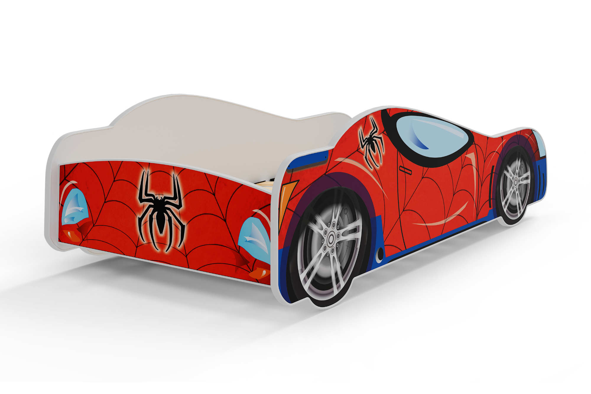 Kinderbed - Spiderman auto bed - 160x80 cm - incl. matras