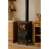 Houtfornuis - houtkachel - zwart - 5,5 kW - verwarmt tot 50 m²