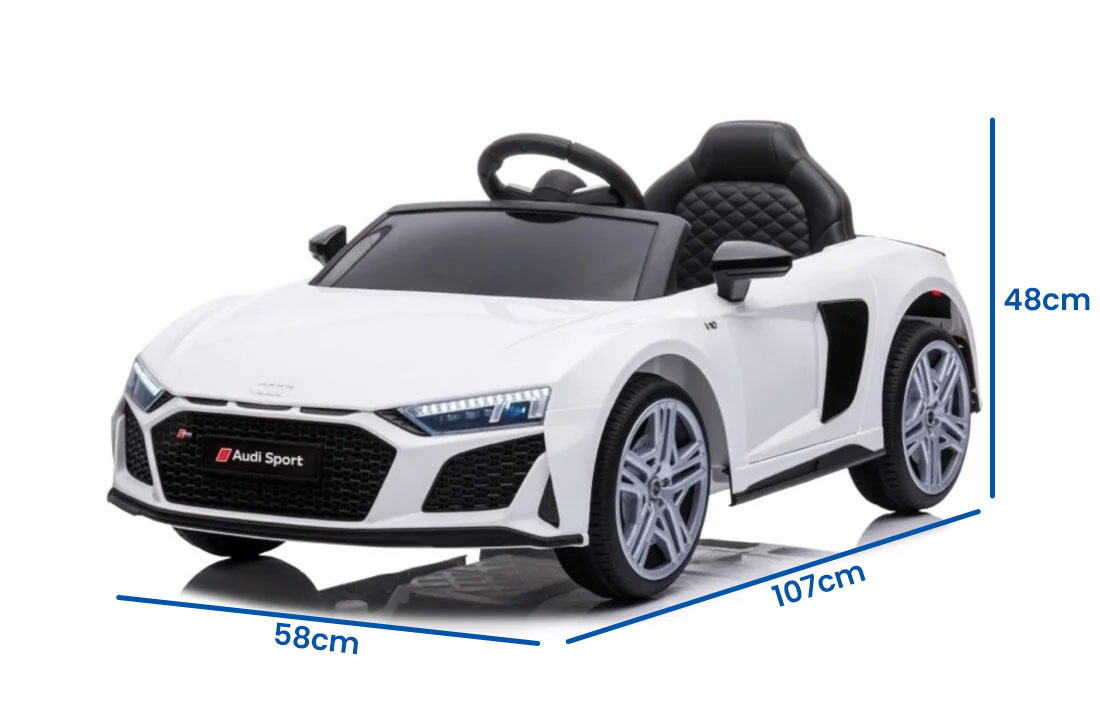 Realistische Audi R8 Sport Elektrische Kinderauto met MP3-Speler - Wit