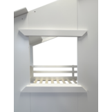 Stapelbed met glijbaan - bedhuisje 90x200 voor kinderen - wit