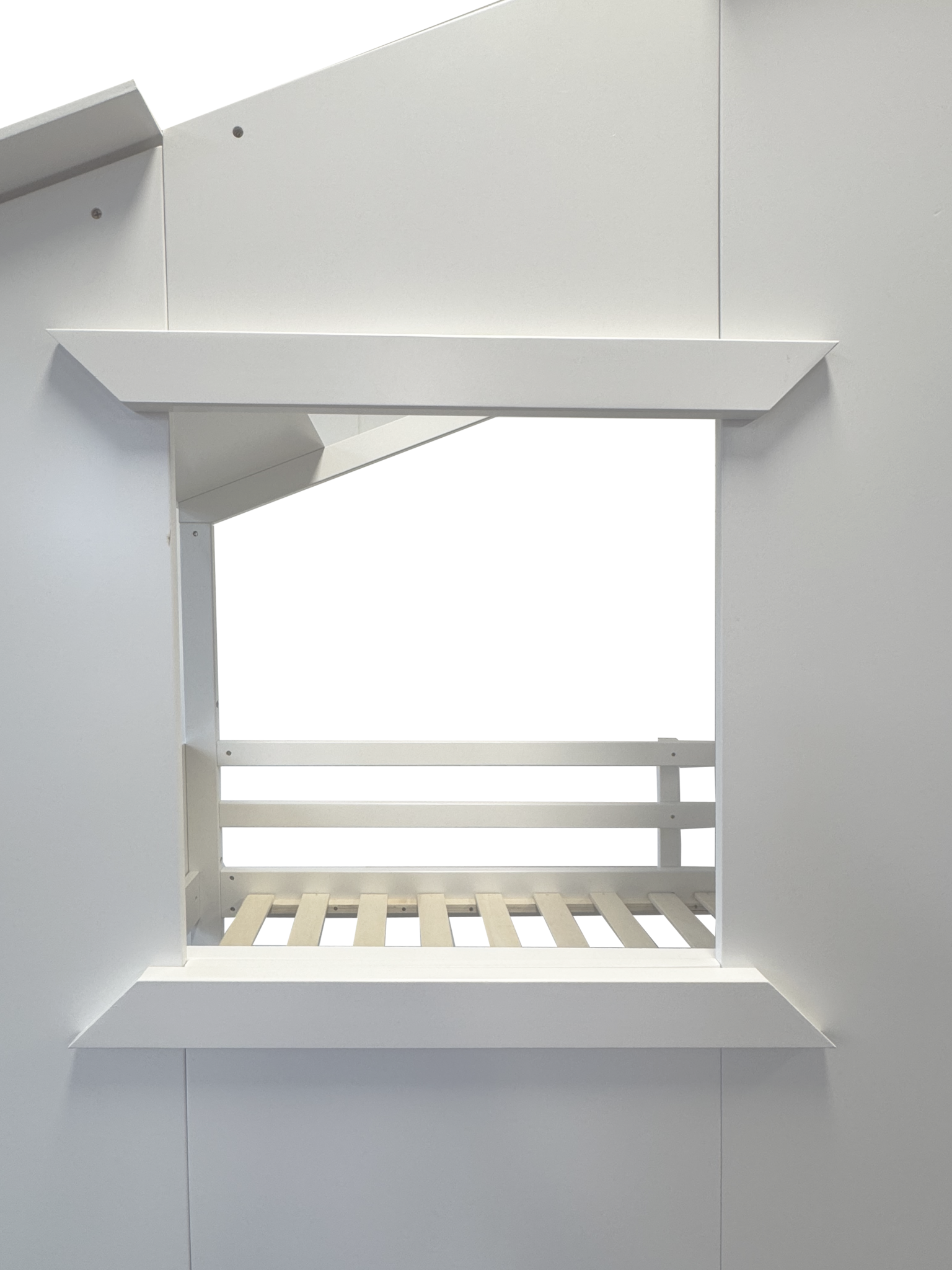 Stapelbed met glijbaan - bedhuisje 90x200 voor kinderen - wit