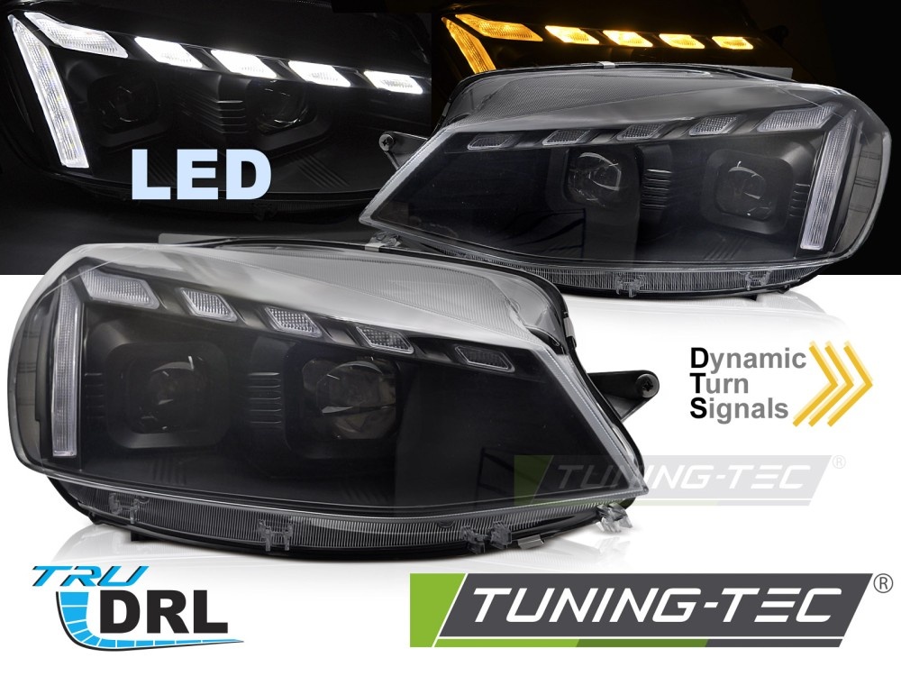 Koplampen Full LED Licht Zwart DRL SEQ geschikt voor VW Golf 7 17-19