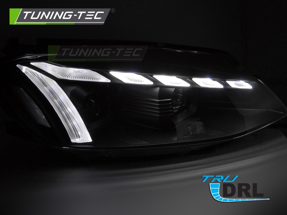 Koplampen Full LED Licht Zwart DRL SEQ geschikt voor VW Golf 7 17-19