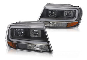 Koplampen Chrysler Jeep Grand Cherokee 99-05 Tube Light Zwart