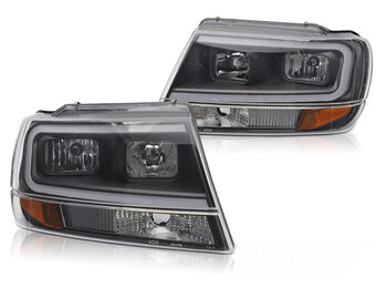 Koplampen Chrysler Jeep Grand Cherokee 99-05 Tube Light Zwart