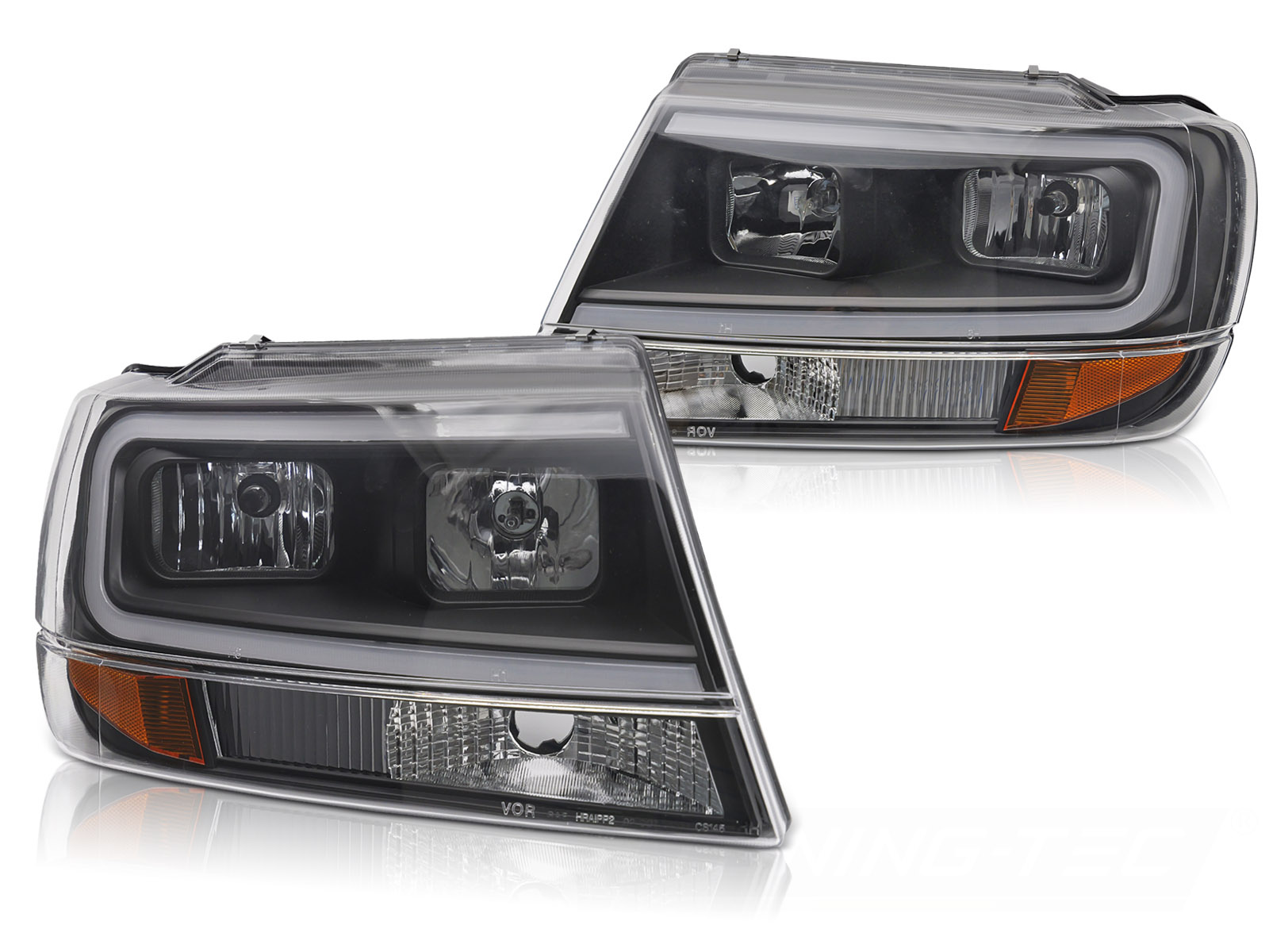 Koplampen Chrysler Jeep Grand Cherokee 99-05 Tube Light Zwart