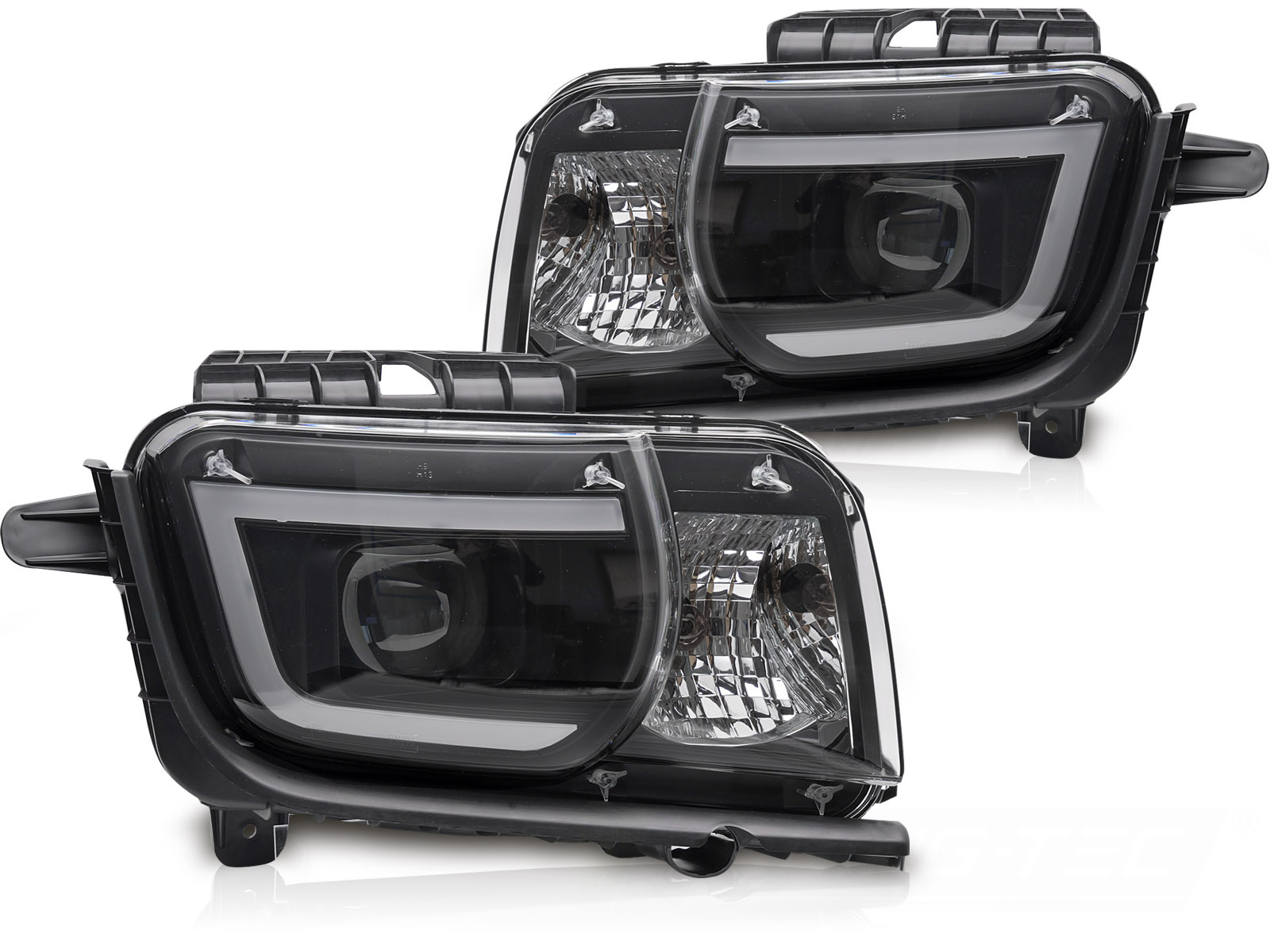 Koplampen Chevrolet Camaro 09-13 LED Tube Licht Zwart