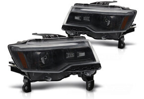 Koplampen Chrysler Jeep Grand Cherokee 14-21 Zwart Tube Light Sequentiële HID