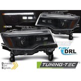 Koplampen Chrysler Jeep Grand Cherokee 14-21 Zwart Tube Light Sequentiële HID