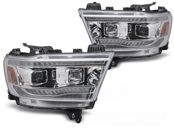 Koplampen Dodge Ram 2019-2022 Chroom met Sequentiële LED