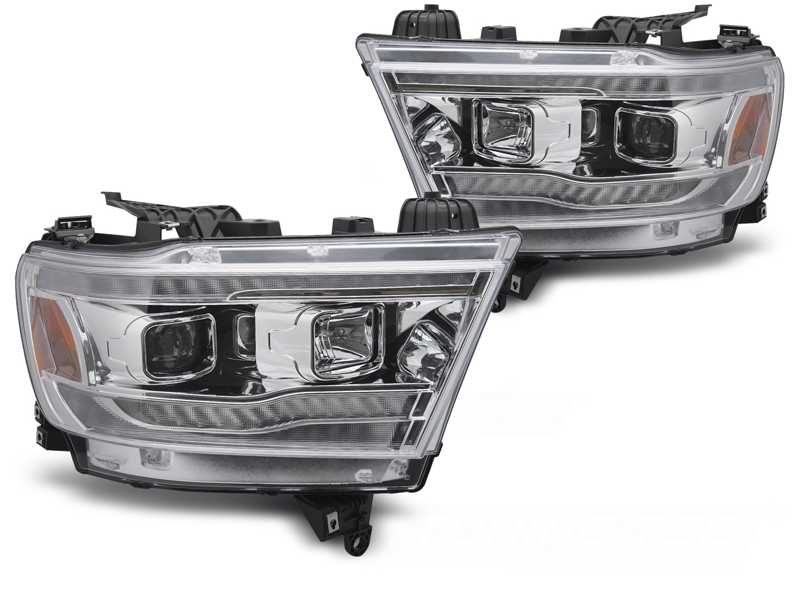 Koplampen Dodge Ram 2019-2022 Chroom met Sequentiële LED