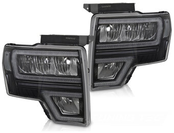 Koplampen FORD F150 MK12 08-14 LED DRL SEQ Zwart