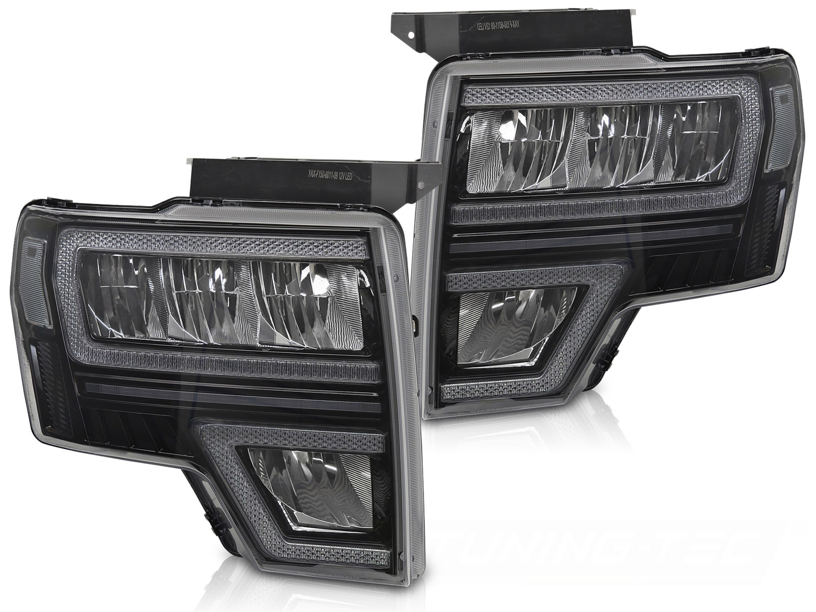 Koplampen geschikt voor FORD F150 MK12 08-14 LED DRL SEQ Zwart