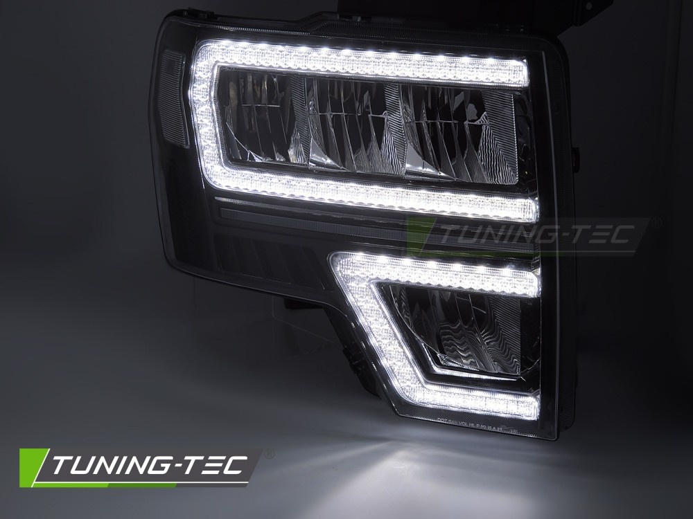 Koplampen FORD F150 MK12 08-14 LED DRL SEQ Zwart