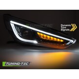Koplampen Ford Focus MK3 14-18 Zwart LED DRL