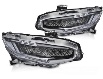 Volledige LED Koplampen Zwart voor HONDA CIVIC X (16-21)