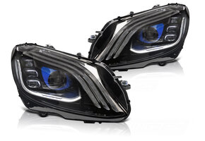 Full LED Koplampen Zwart geschikt voor Mercedes W205 14-21