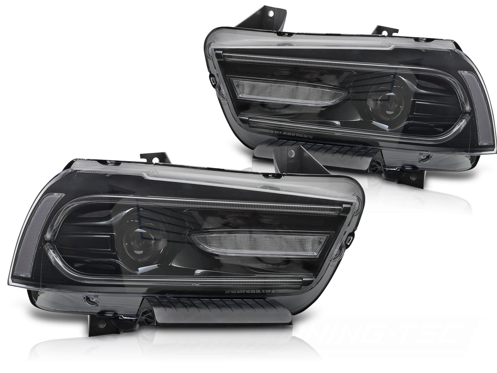 LED Koplampen Zwart voor Dodge Charger LX II (2011-2015)