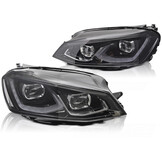 Volledig LED Koplampen set, zwart (smoke), voor VW Golf 7 (14-19)