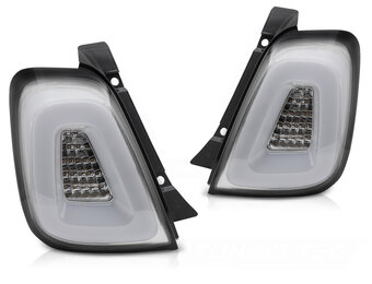 Achterlichten LED BAR Wit voor FIAT 500 (15-20)