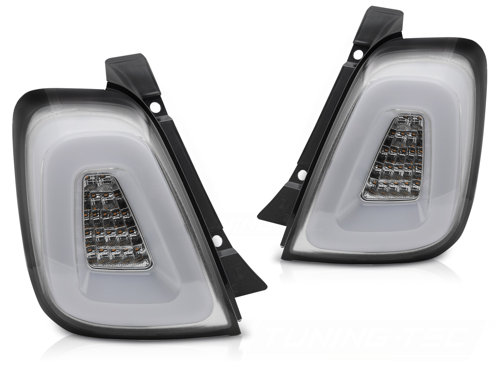 Achterlichten LED BAR Wit voor FIAT 500 (15-20)