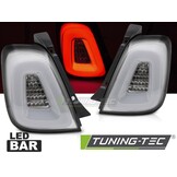 Achterlichten LED BAR Wit voor FIAT 500 (15-20)