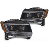 Koplampen Zwart met Tube Light voor Jeep Grand Cherokee 2011-2013
