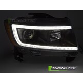 Koplampen Zwart met Tube Light voor Jeep Grand Cherokee 2011-2013