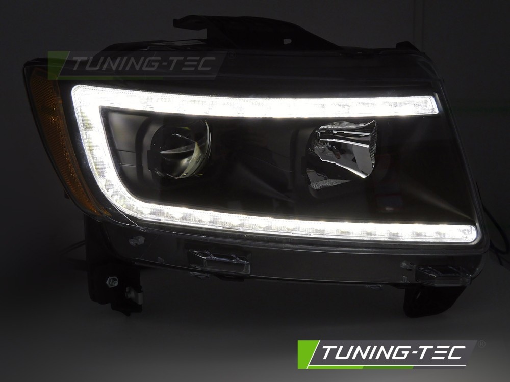 Koplampen Zwart met Tube Light voor Jeep Grand Cherokee 2011-2013