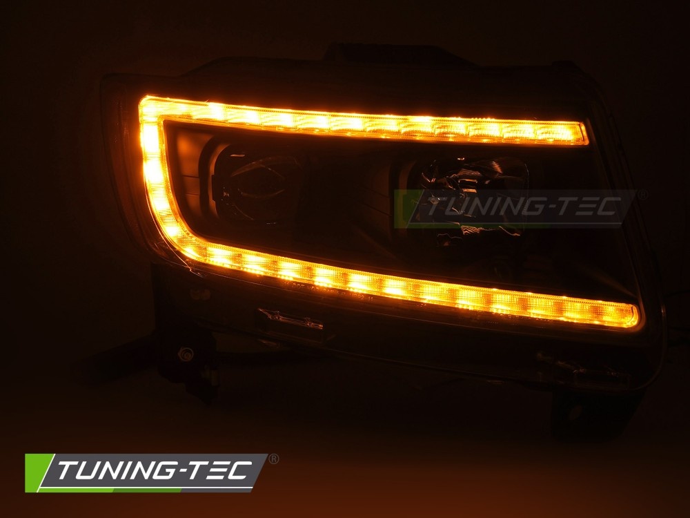 Koplampen Zwart met Tube Light voor Jeep Grand Cherokee 2011-2013
