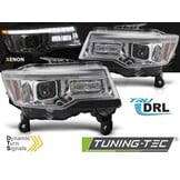 Koplampen Jeep Grand Cherokee WK2 14-21 Chroom Tube LED Xenon Dynamisch