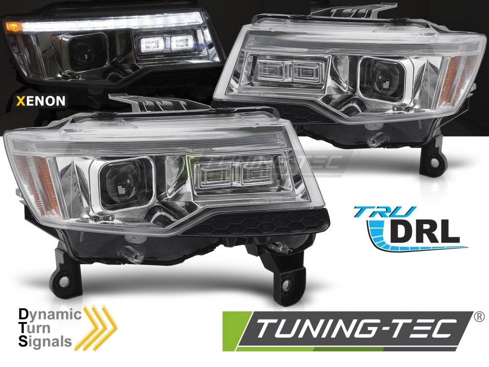 Koplampen Jeep Grand Cherokee WK2 14-21 Chroom Tube LED Xenon Dynamisch