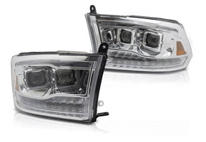 Projector Koplampen LED Dubbel Chroom voor Dodge Ram 09-18