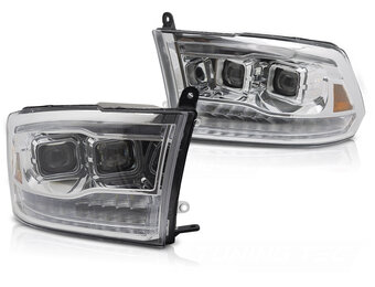 Projector Koplampen LED Dubbel Chroom voor Dodge Ram 09-18
