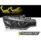 Koplampen Angel Eyes Gele LED DRL Zwart voor BMW F30/F31 11-15
