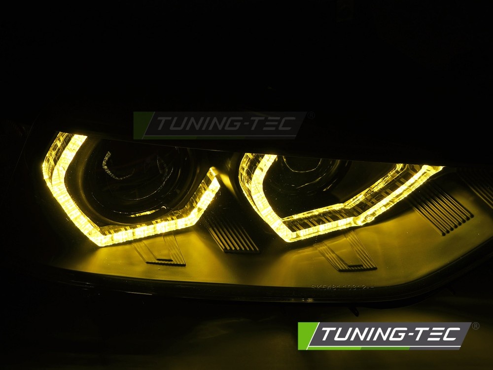 Koplampen Angel Eyes Gele LED DRL Zwart voor BMW F30/F31 11-15